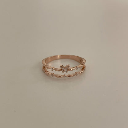 Double Row Butterfly Ring