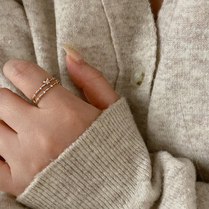 Double Row Butterfly Ring