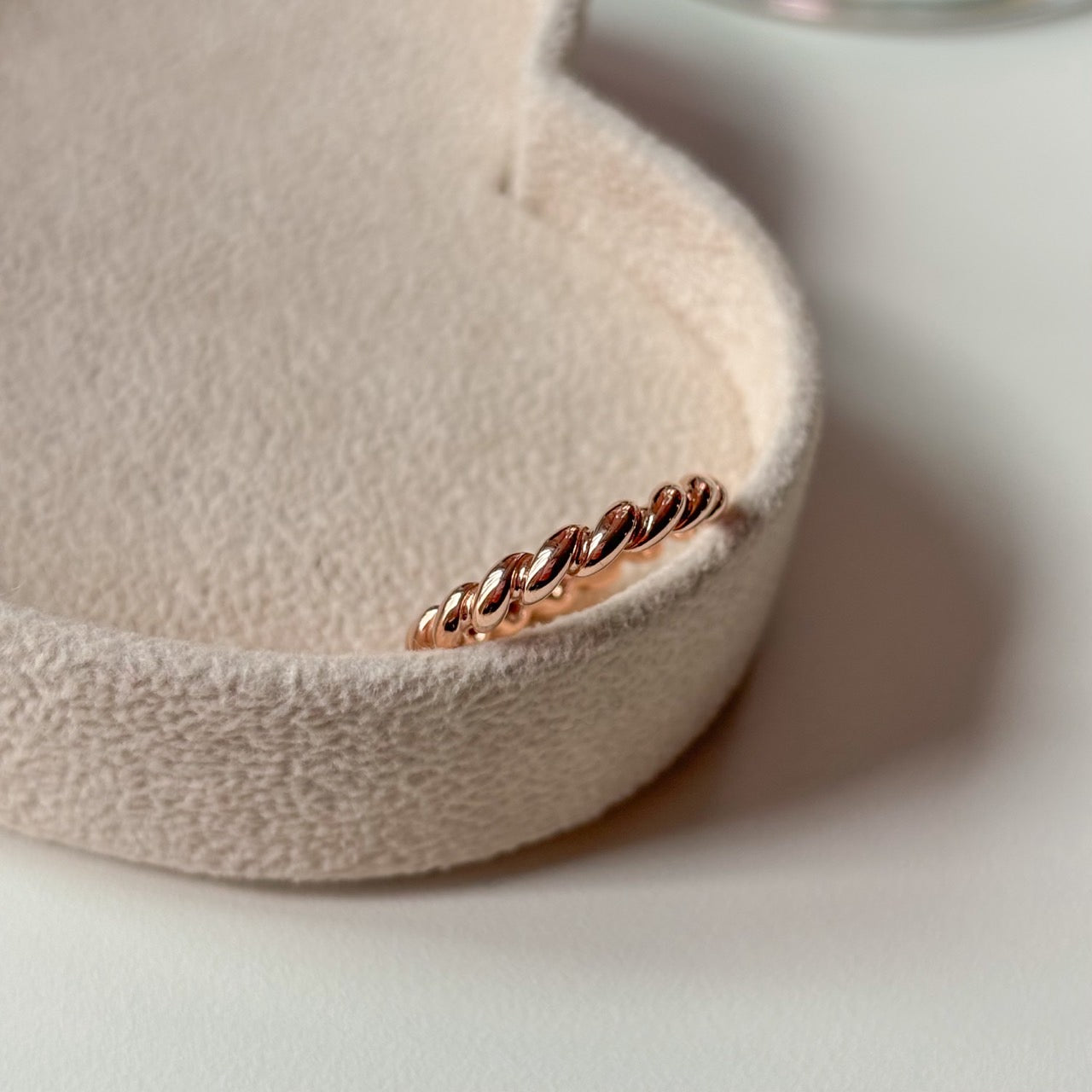 Gold Twist Ring in standing position photo