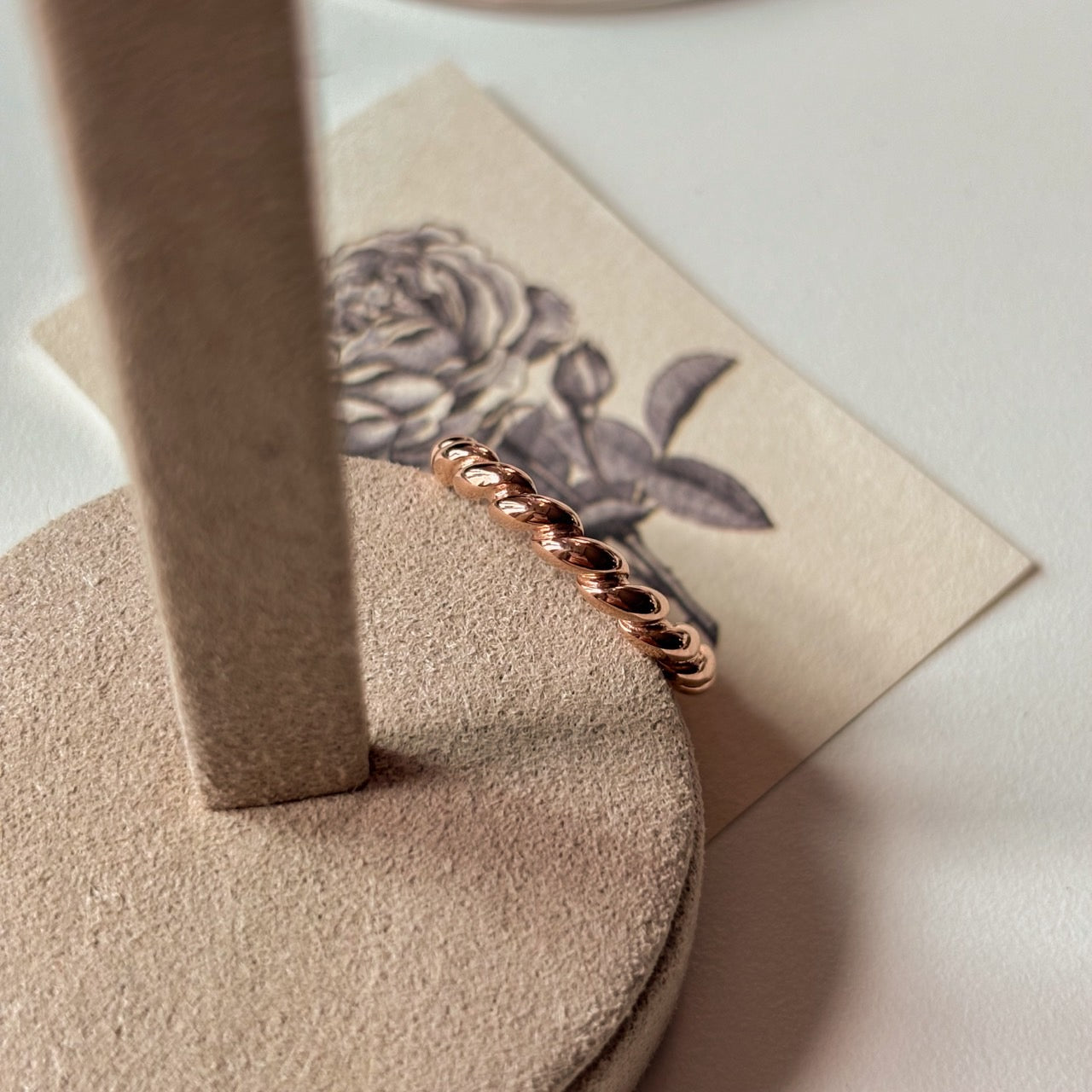 Gold Twist Ring Overhead shot