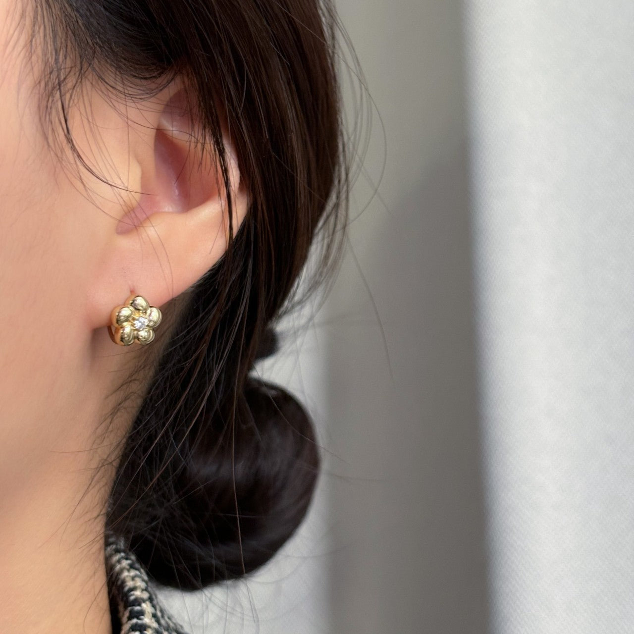 Flower Huggie Earrings