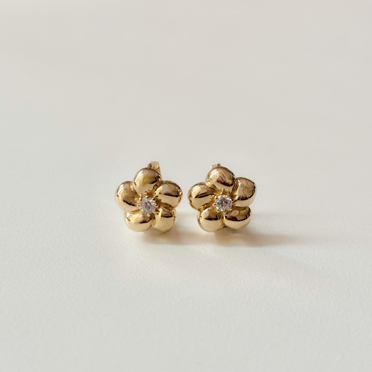 Flower Huggie Earrings