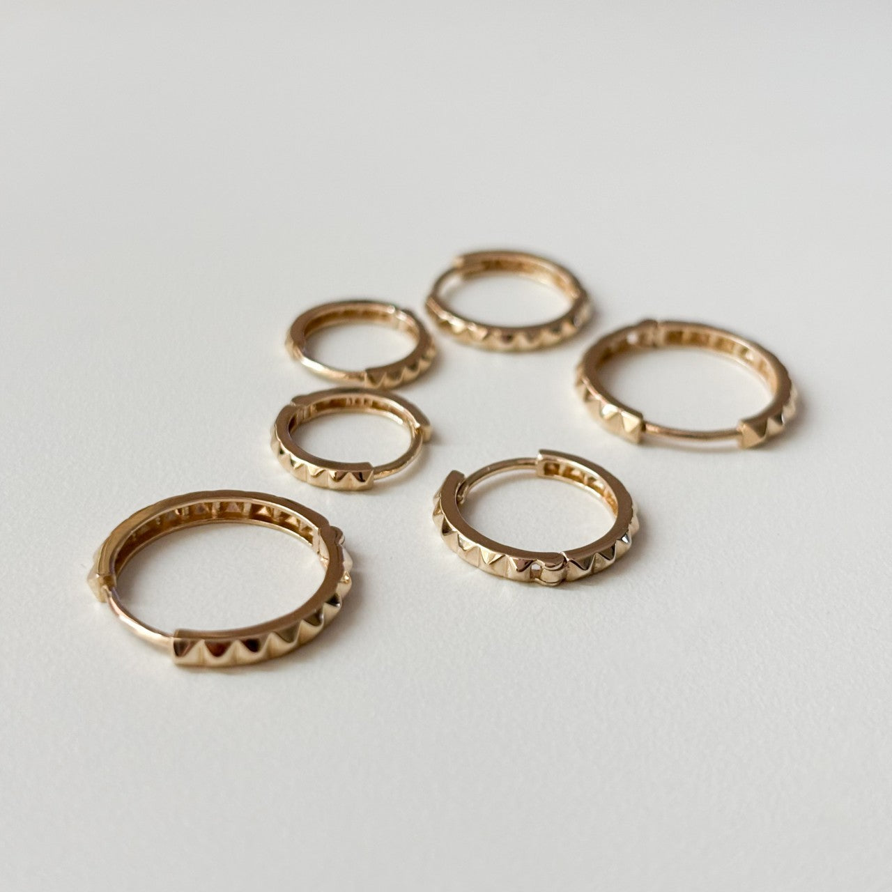 Plain Pyramid Hoop Earrings