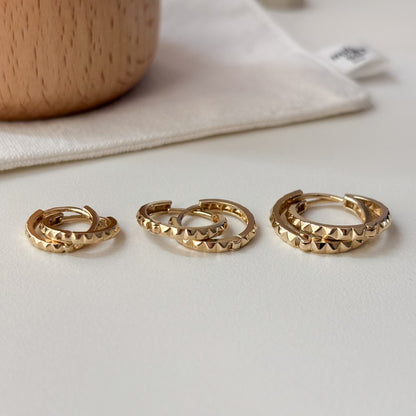 Plain Pyramid Hoop Earrings