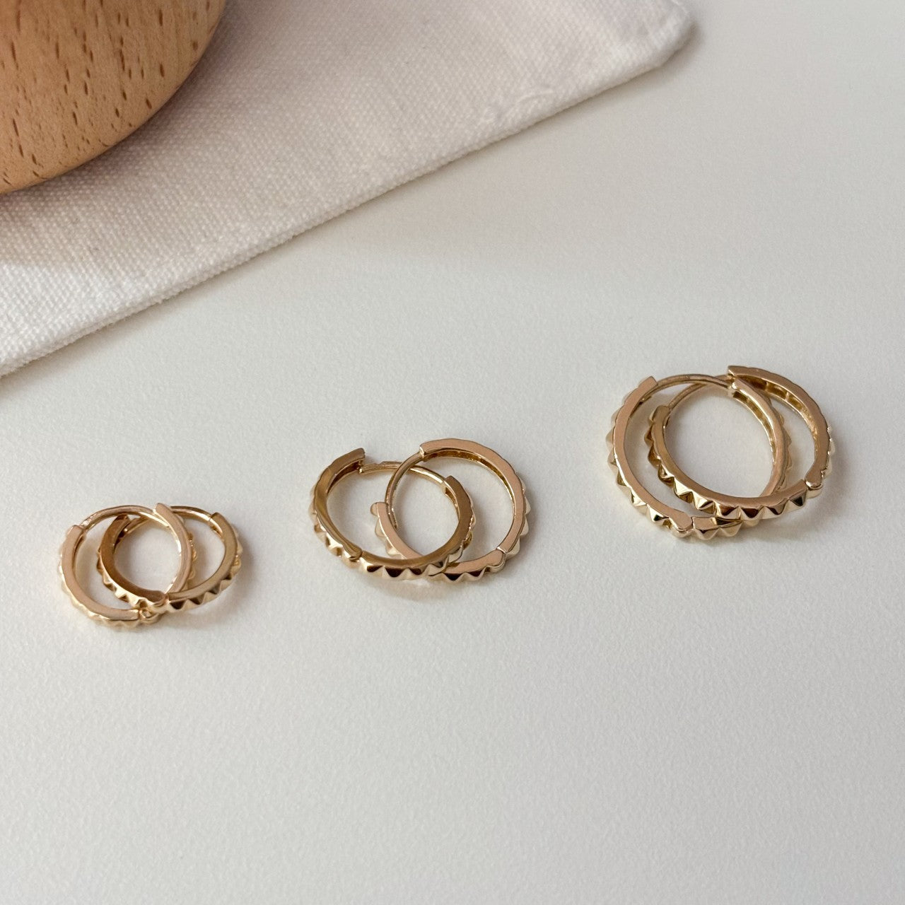 Plain Pyramid Hoop Earrings