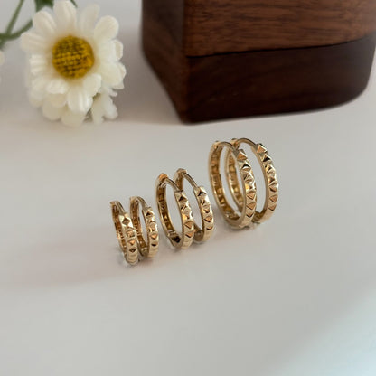 Plain Pyramid Hoop Earrings