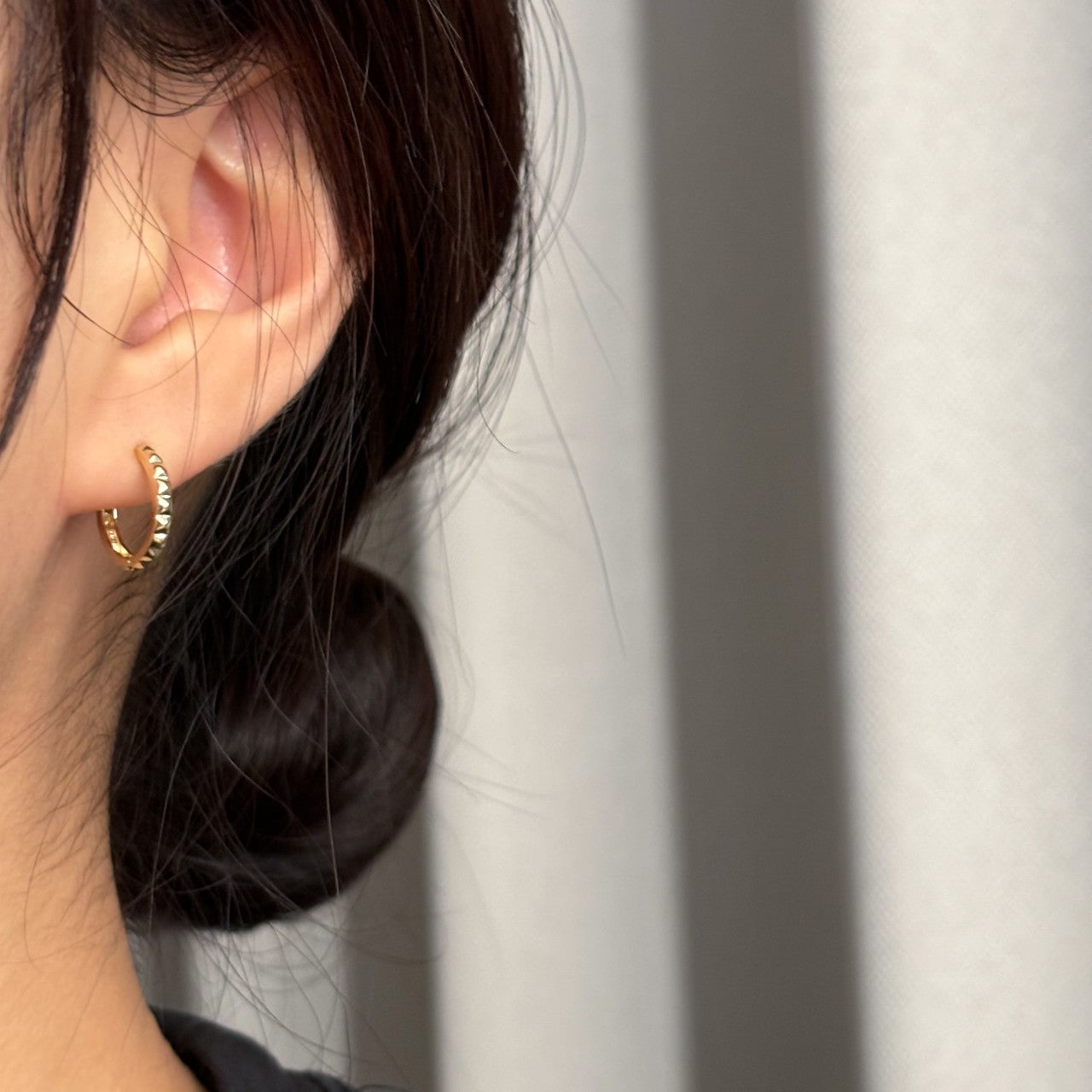 Plain Pyramid Hoop Earrings