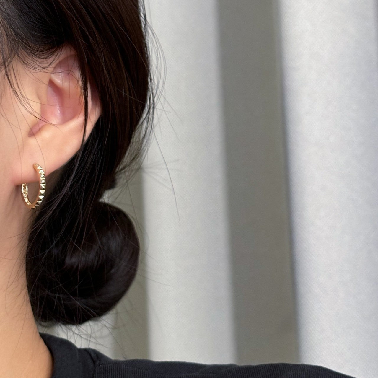 Plain Pyramid Hoop Earrings