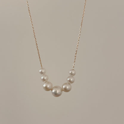 Front view of Floating Pearl Necklace