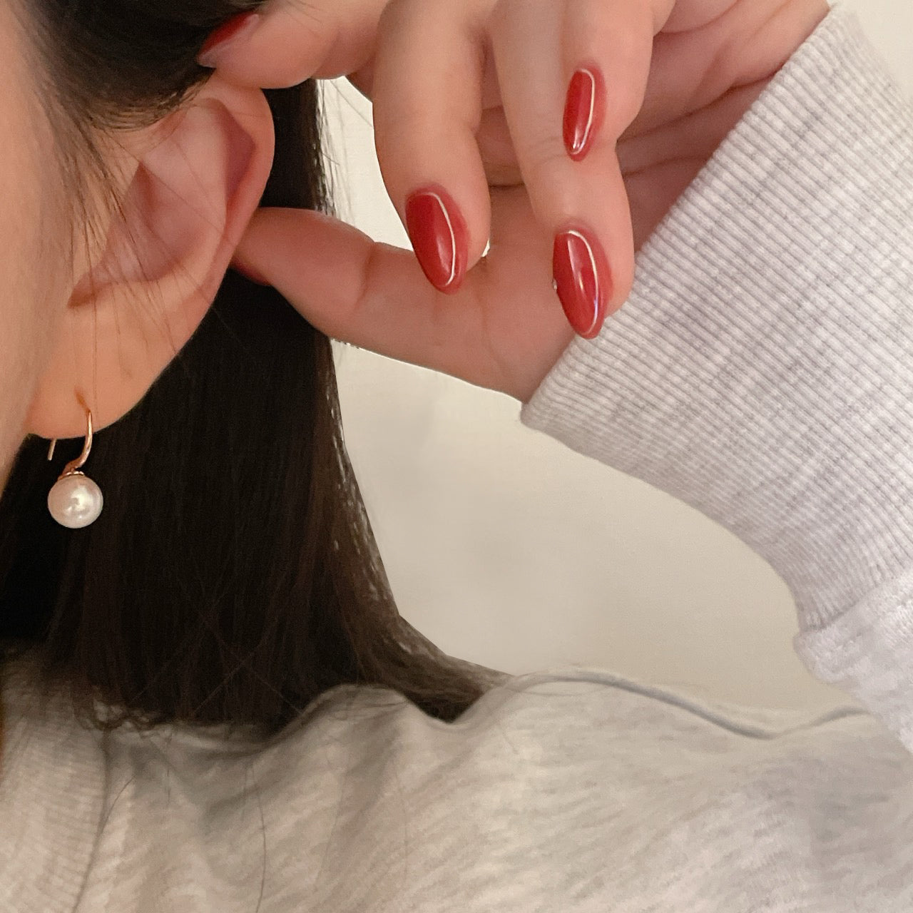 Pearl Fish Hook Earrings