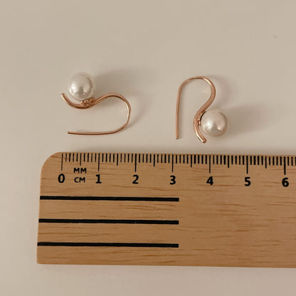 Pearl Fish Hook Earrings