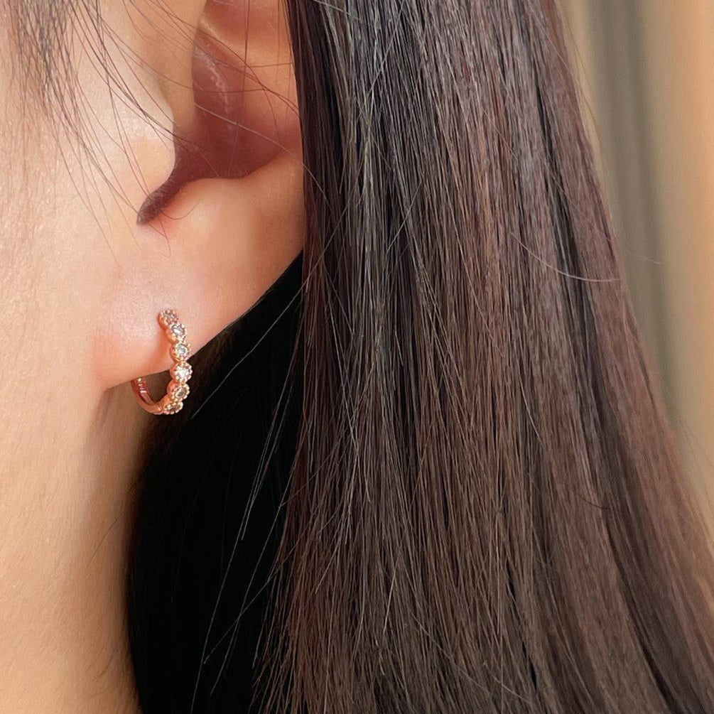 Flower Huggie Earrings