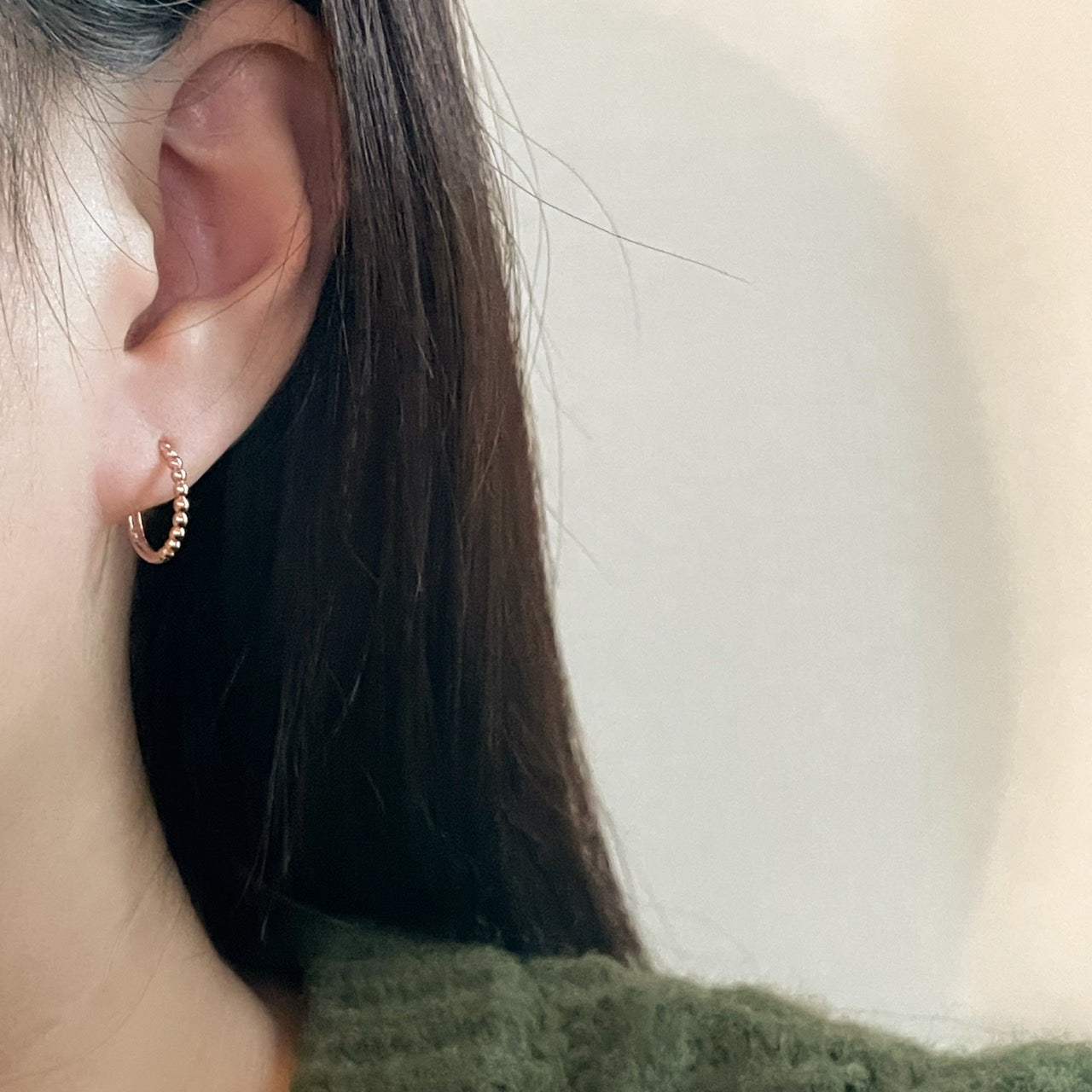 Beaded Huggie Earrings