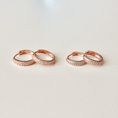 Pave Hoop Earrings