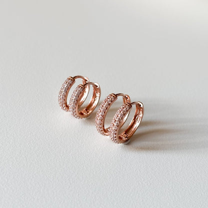 Pave Hoop Earrings