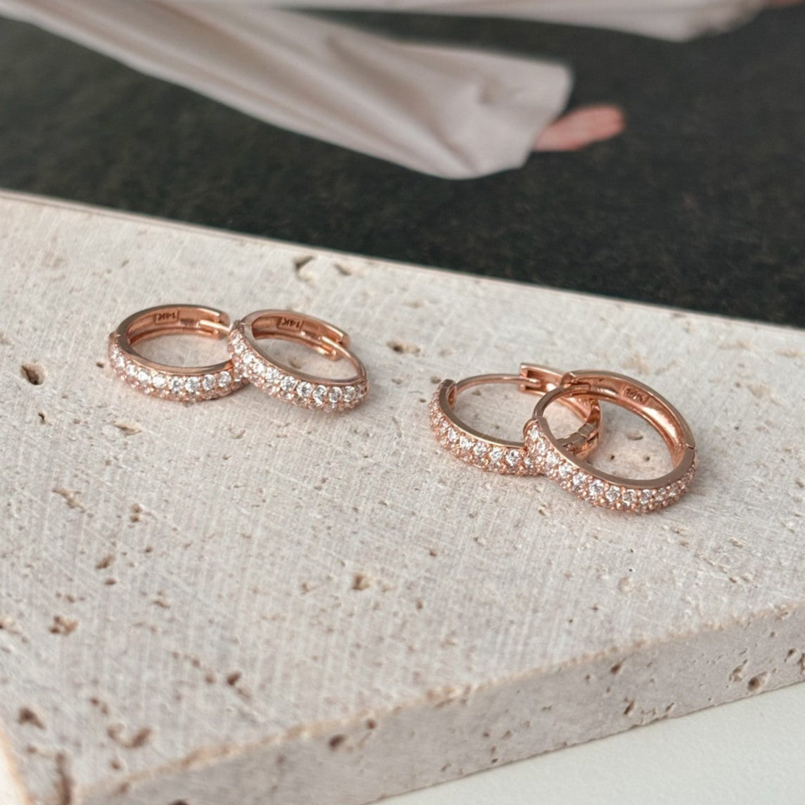 Pave Hoop Earrings