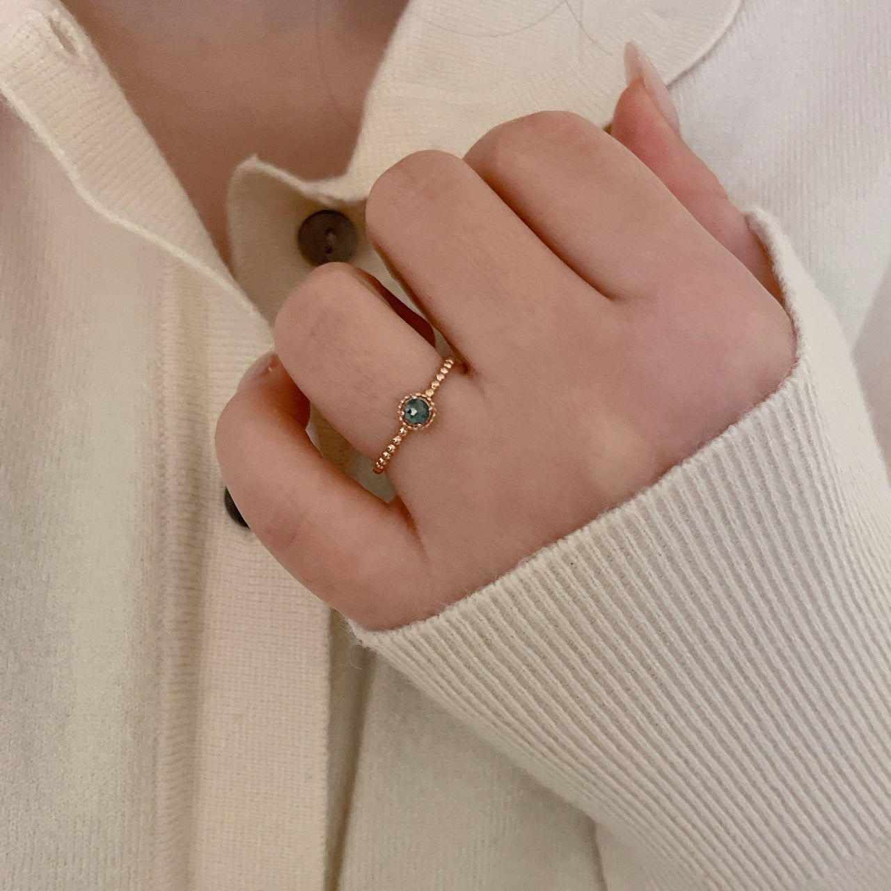 Blue Diamond Ring