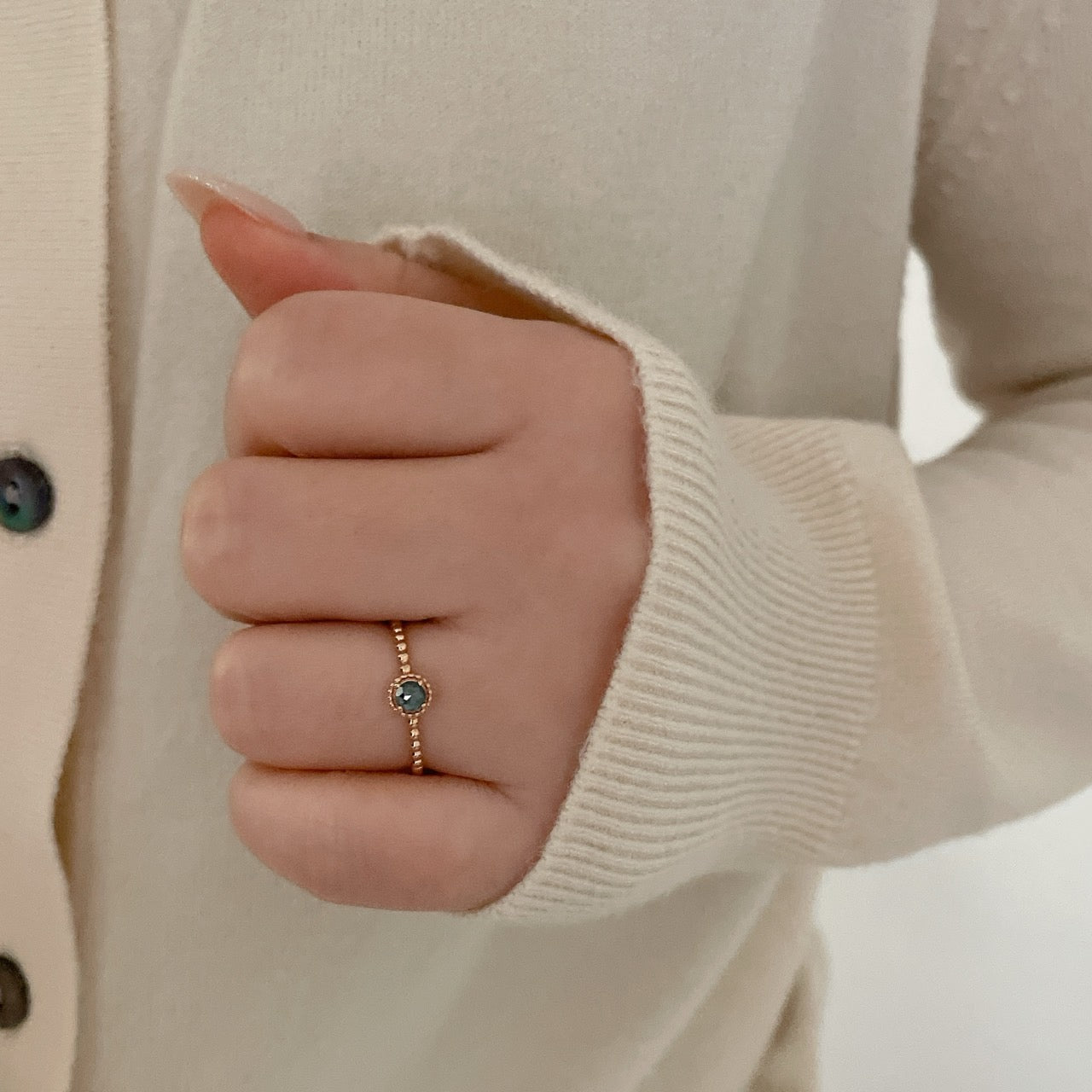 Blue Diamond Ring