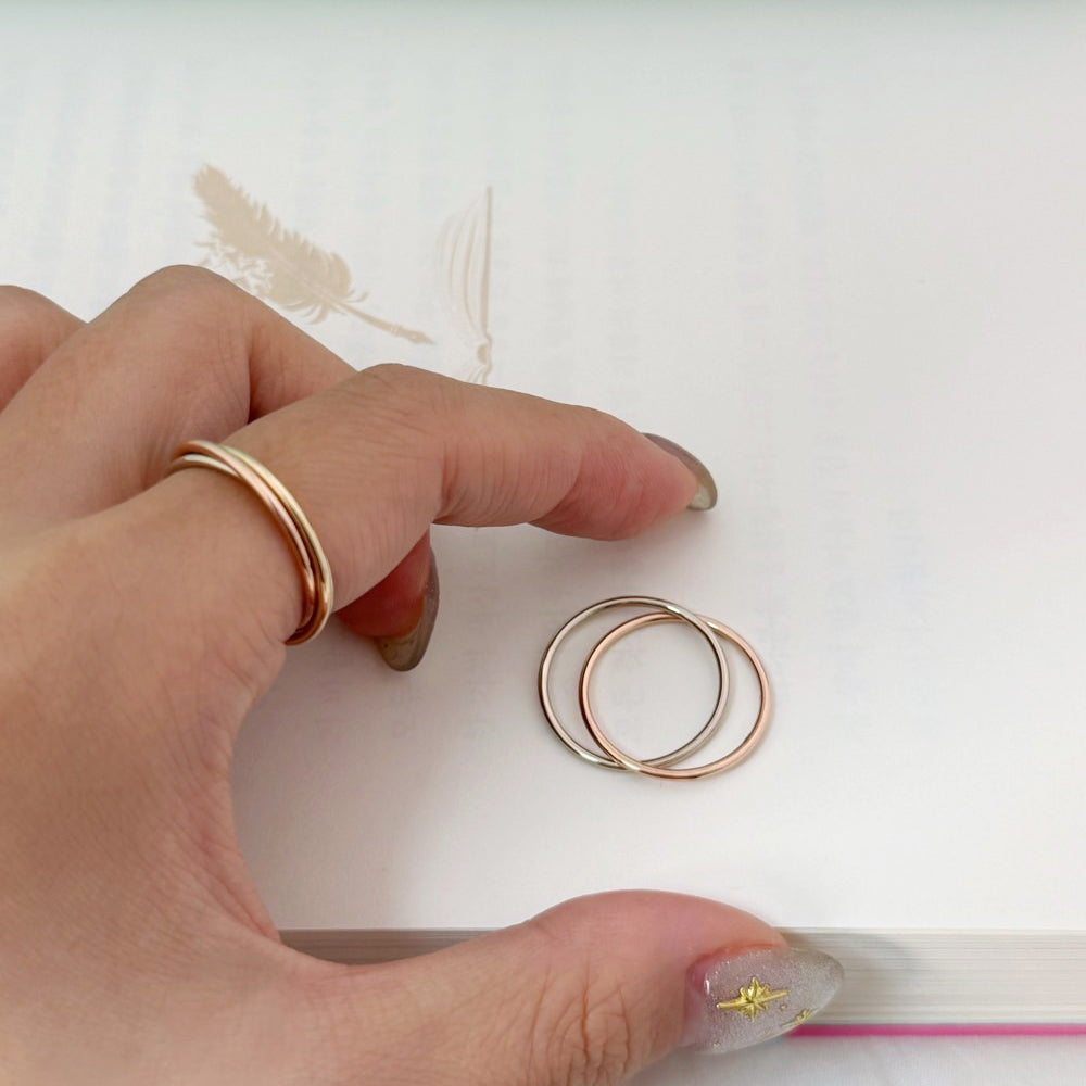Tricolor Rolling Rings Set