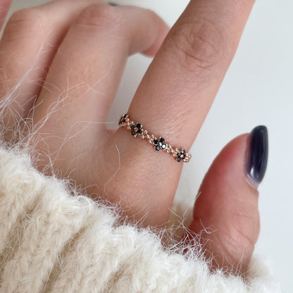 Black Flower Ring
