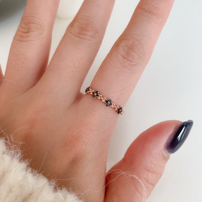 Black Flower Ring