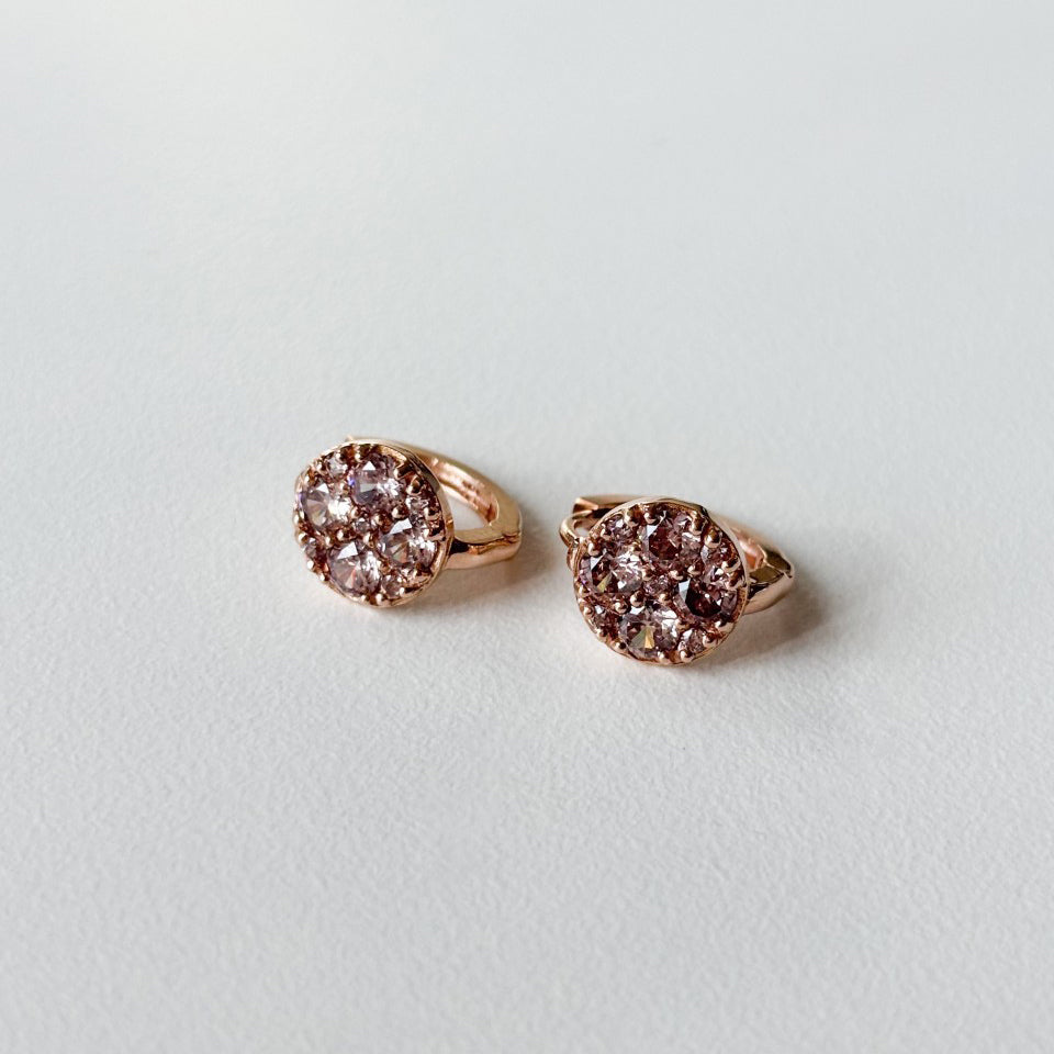 Round Disk Huggie Earrings