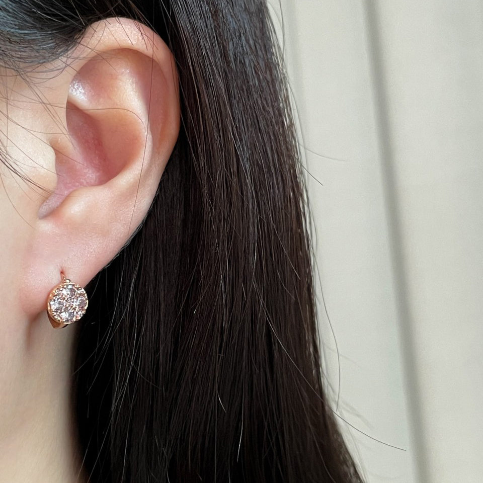 Round Disk Huggie Earrings