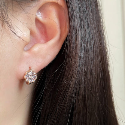 Round Disk Huggie Earrings