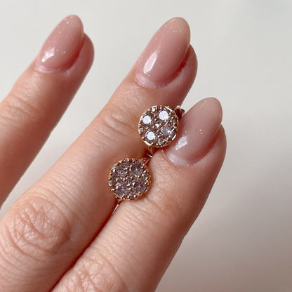 Round Disk Huggie Earrings