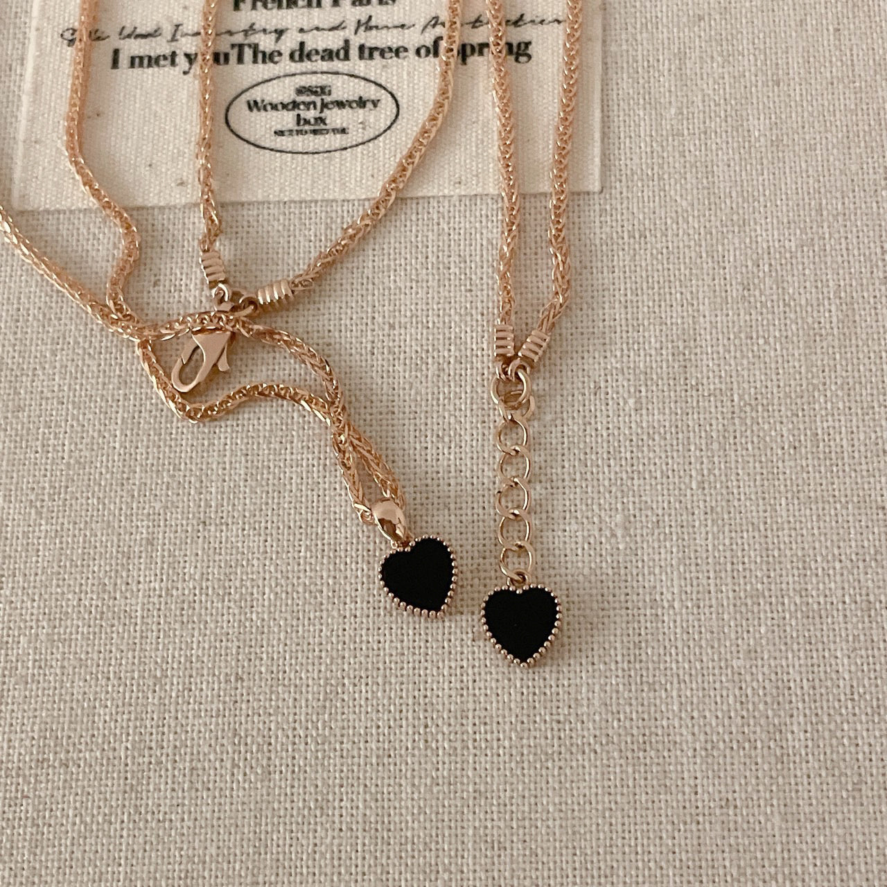 Onyx Heart Charm Bracelet