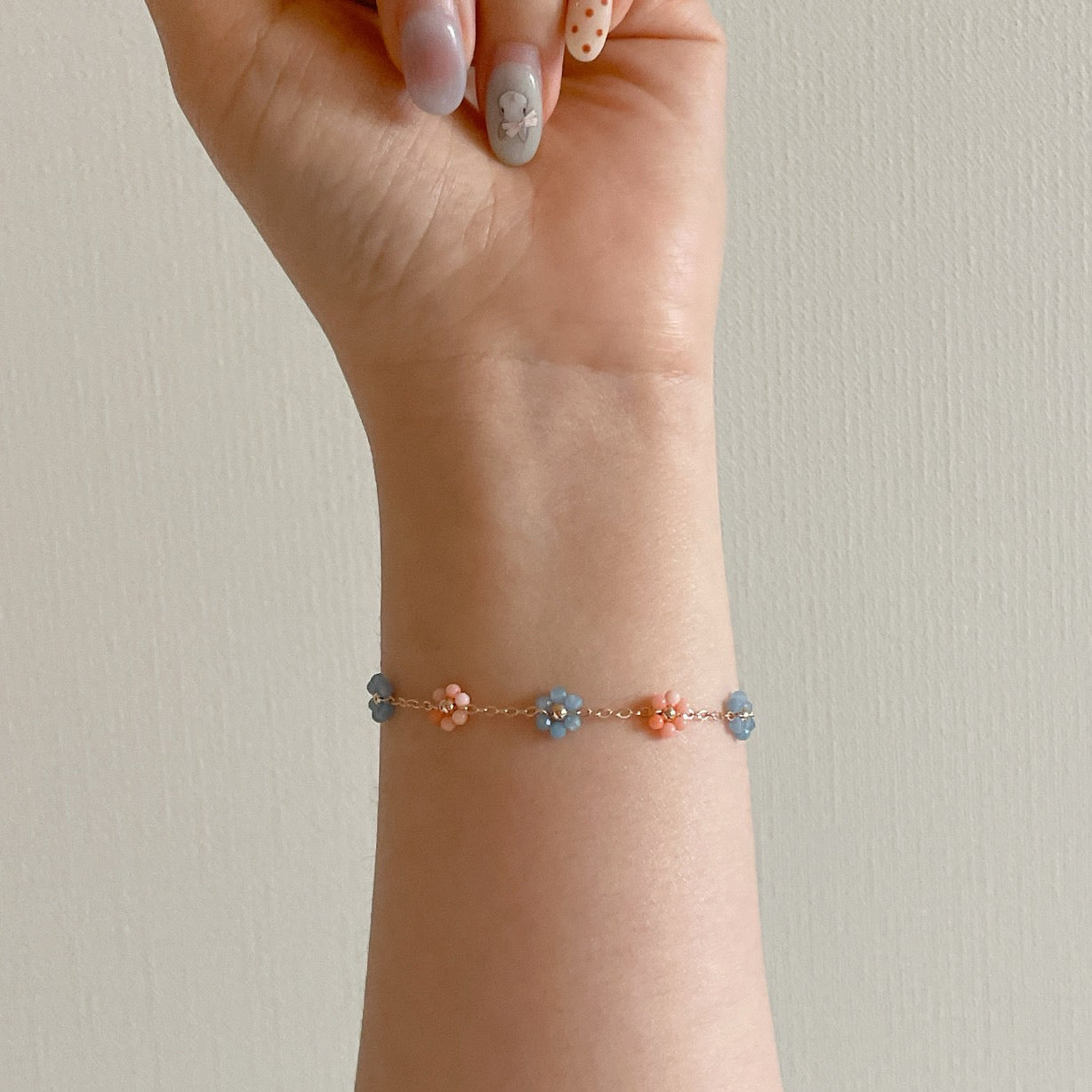 Chalcedony & Coral Bracelet