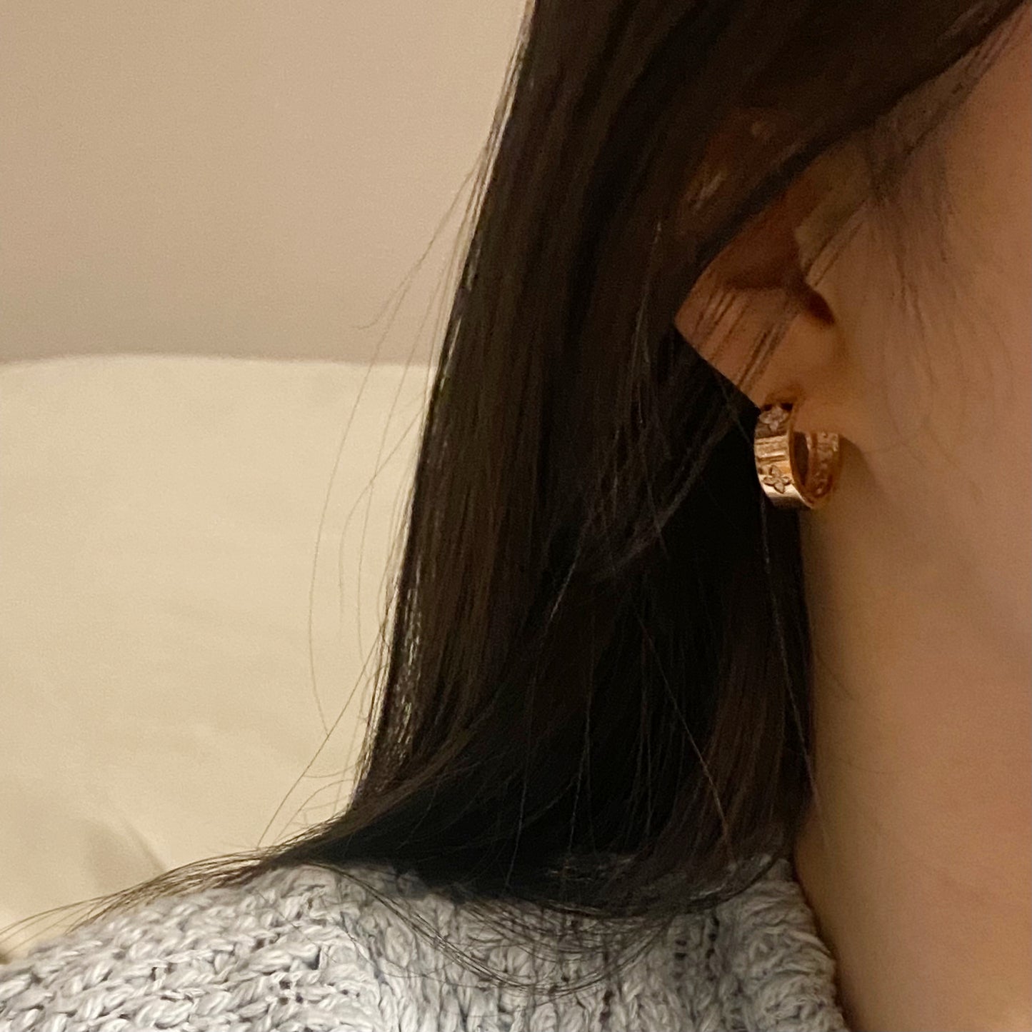 Flower Hoop Earrings