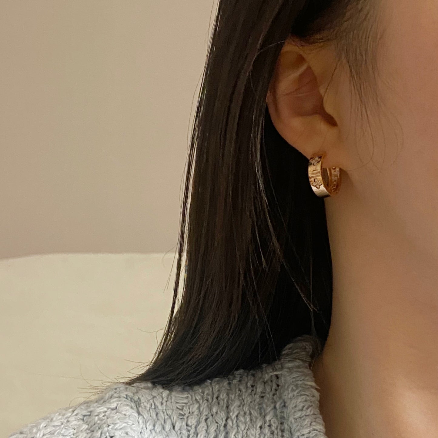 Flower Hoop Earrings