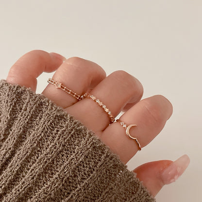 Moon and Star Ring