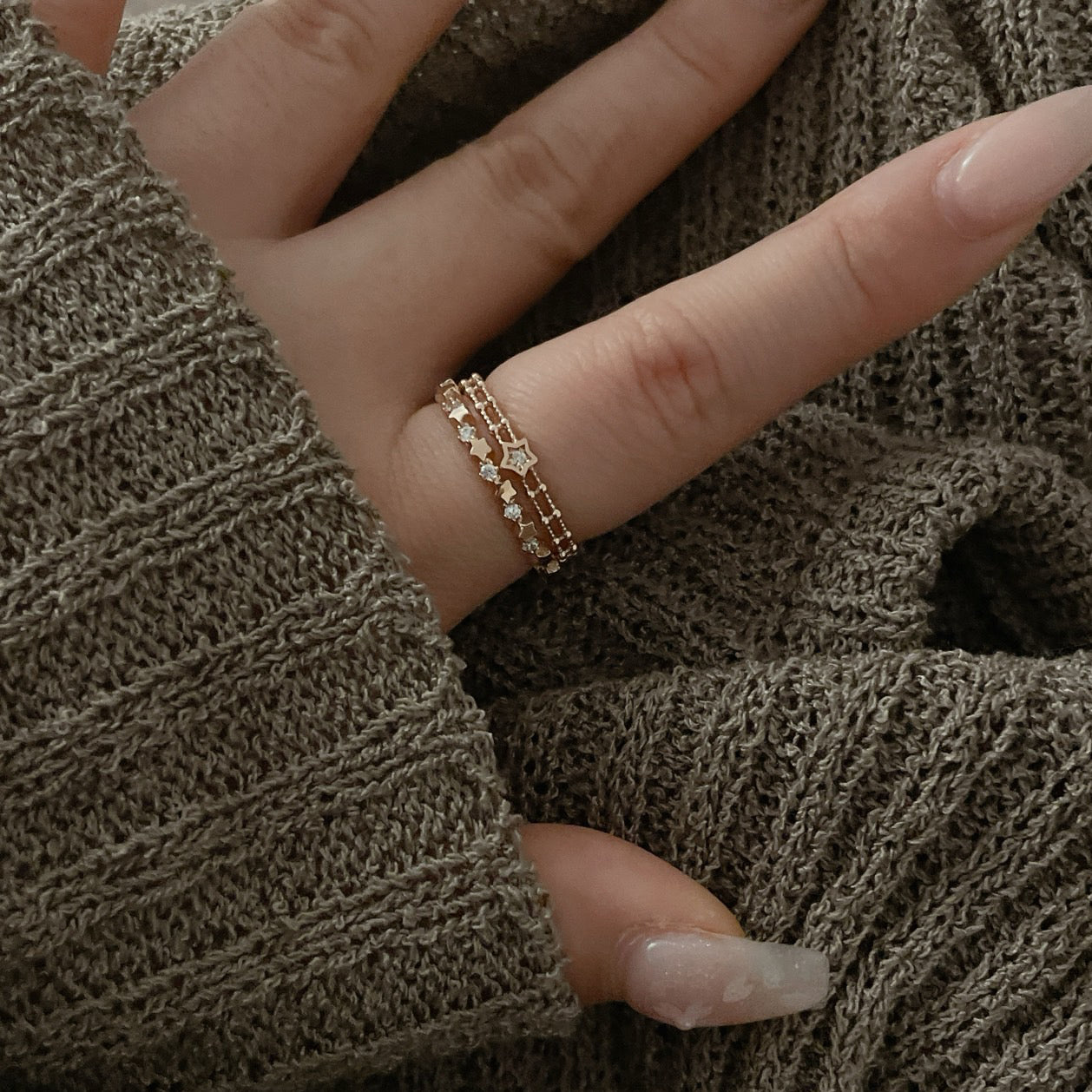 Moon and Star Ring