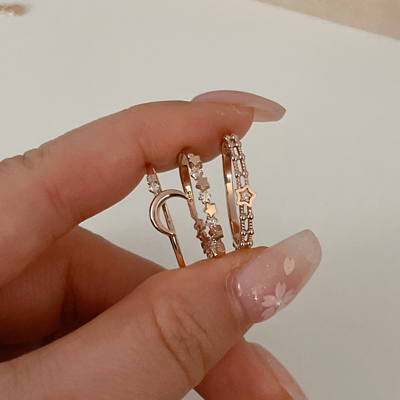 Moon and Star Ring