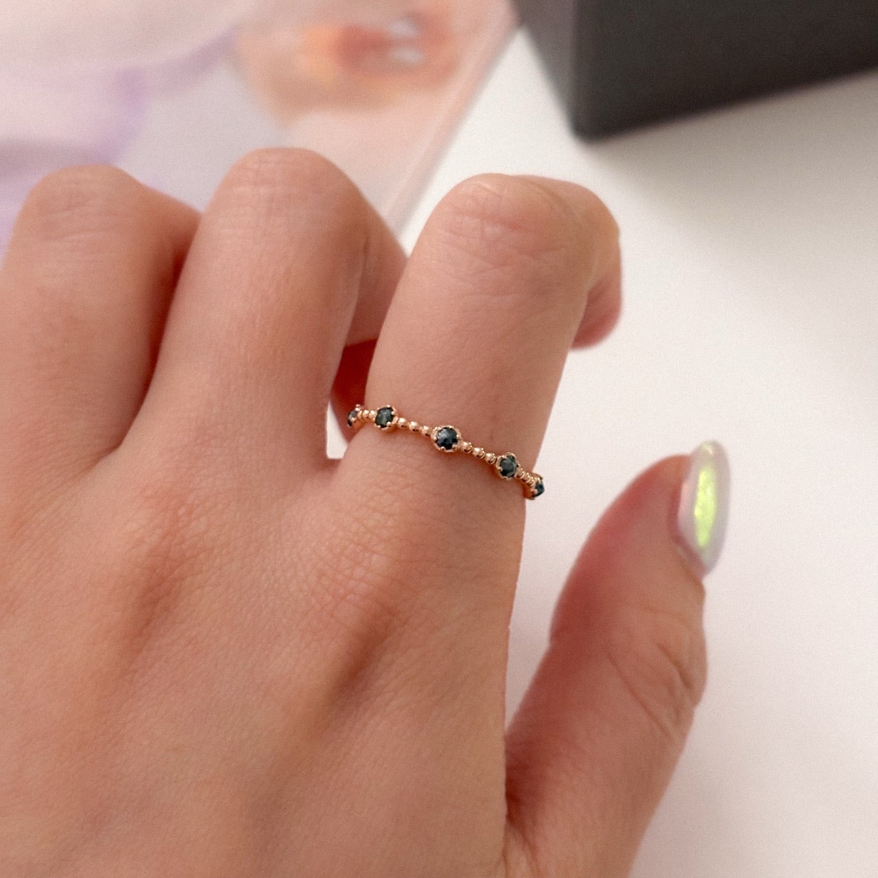 Blue Diamond Ring