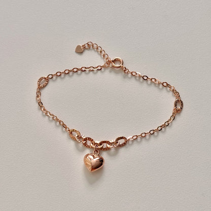 Puffy Heart Charm Bracelet