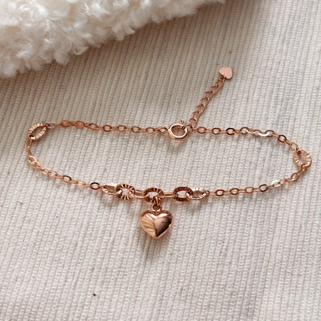 Puffy Heart Charm Bracelet