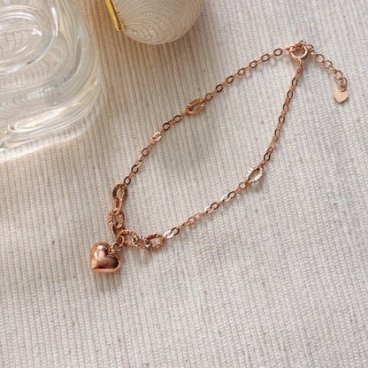 Puffy Heart Charm Bracelet