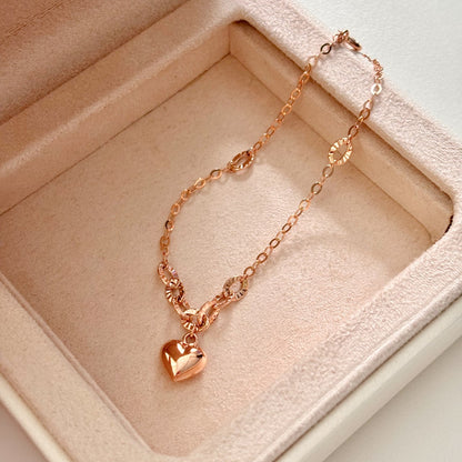 Puffy Heart Charm Bracelet