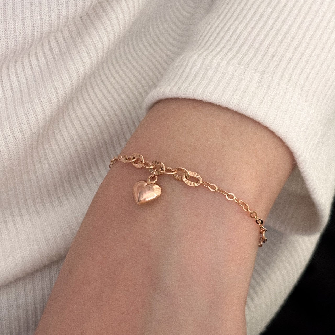 Puffy Heart Charm Bracelet