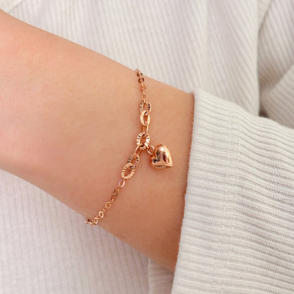 Puffy Heart Charm Bracelet