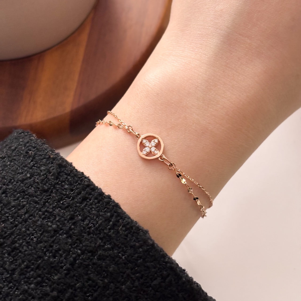 Flower Double Chain Bracelet