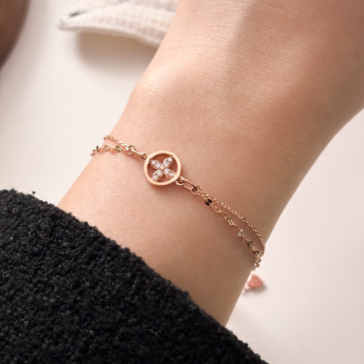 Flower Double Chain Bracelet