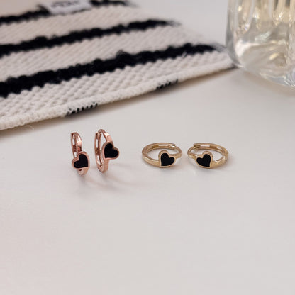 Black Heart Earrings