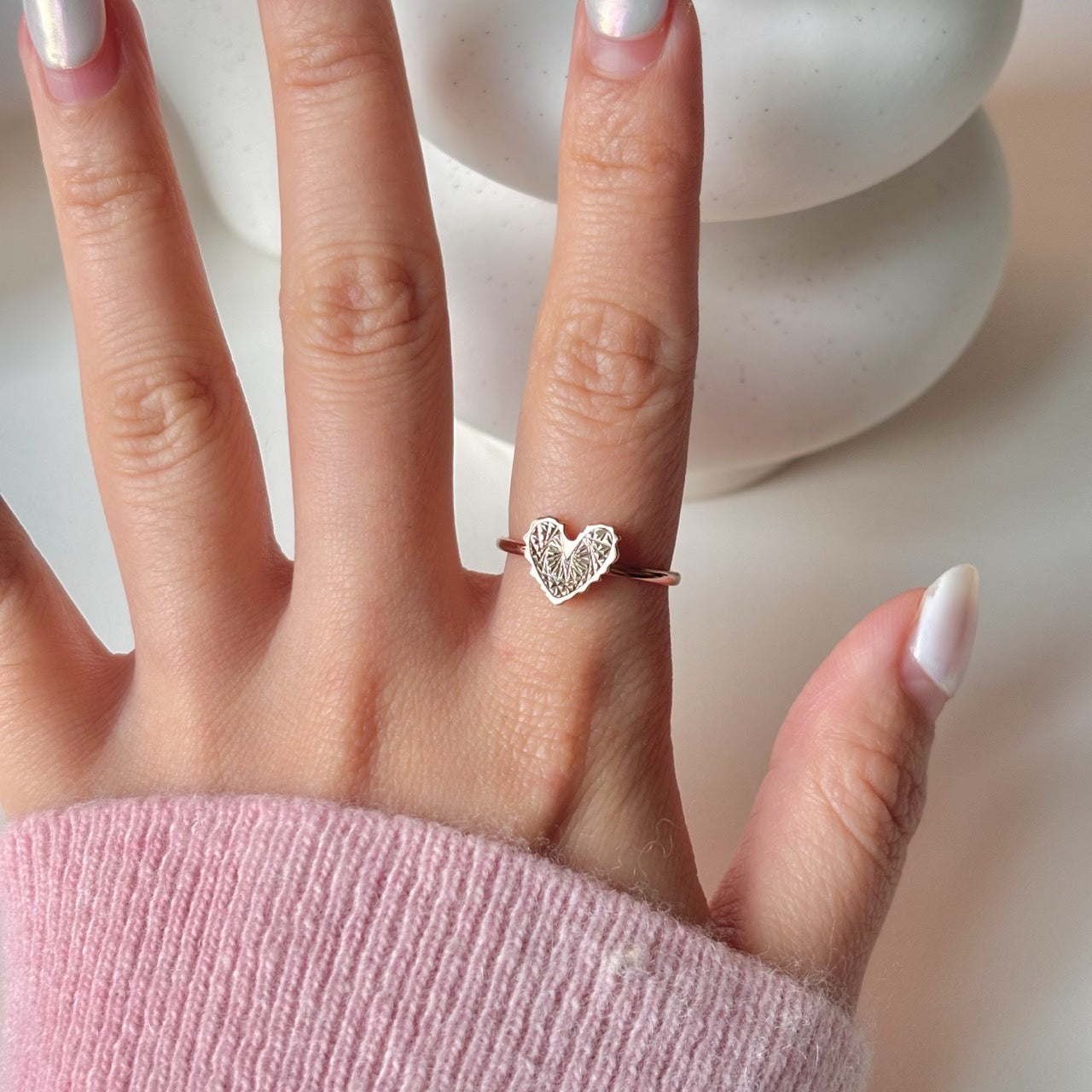 Two Tone Heart Ring