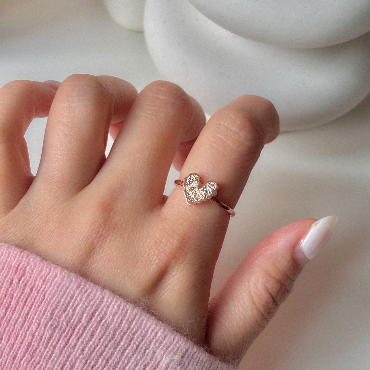 Two Tone Heart Ring