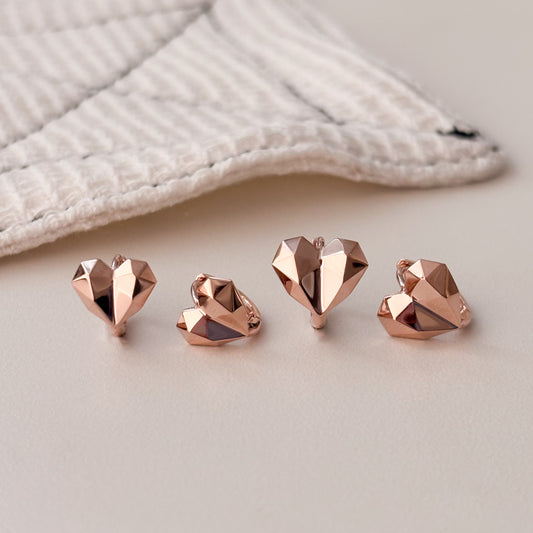 Geometric Heart Earrings
