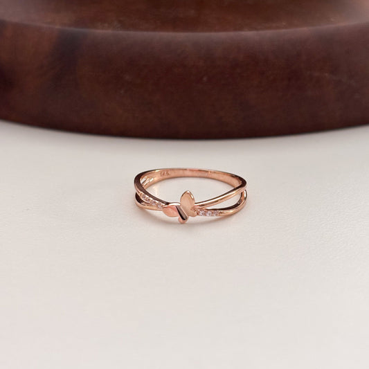 Double Row Butterfly Ring
